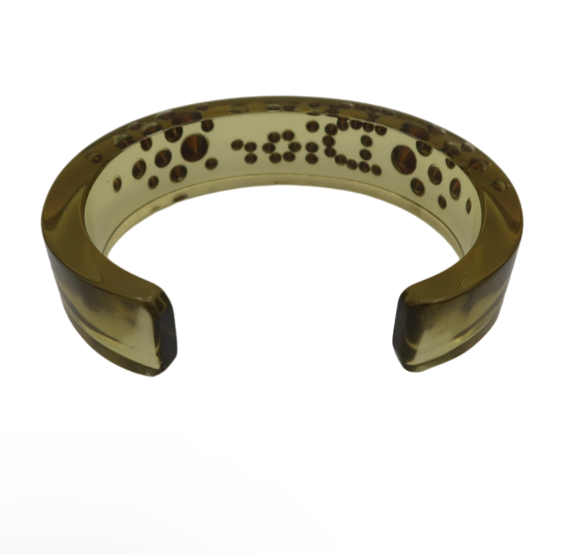 Christian Dior Lucite Green Resin Cuff Bracelet