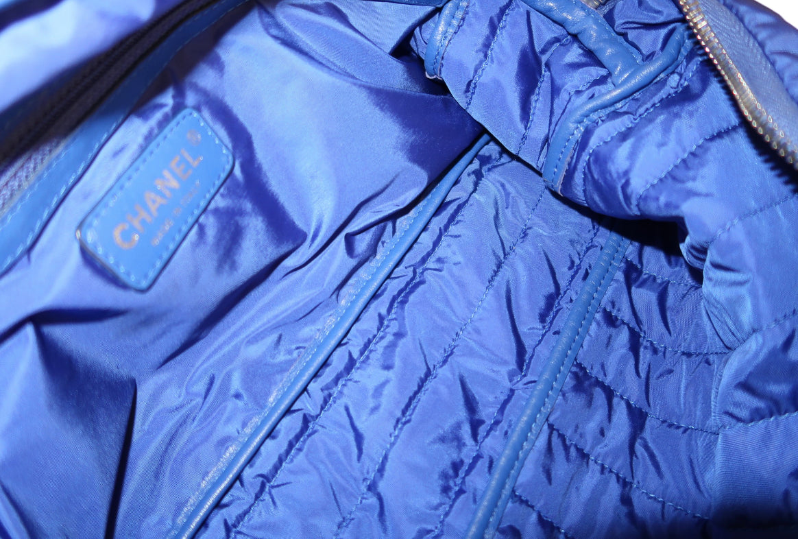 Chanel Cobalt Blue Nylon Jumbo Flap Purse