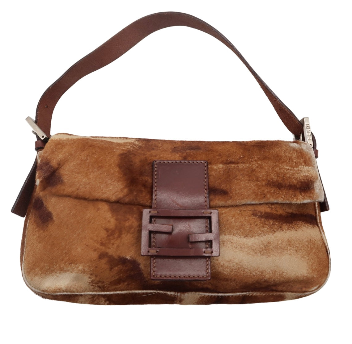 Fendi Calfskin Baguette Shoulder Bag