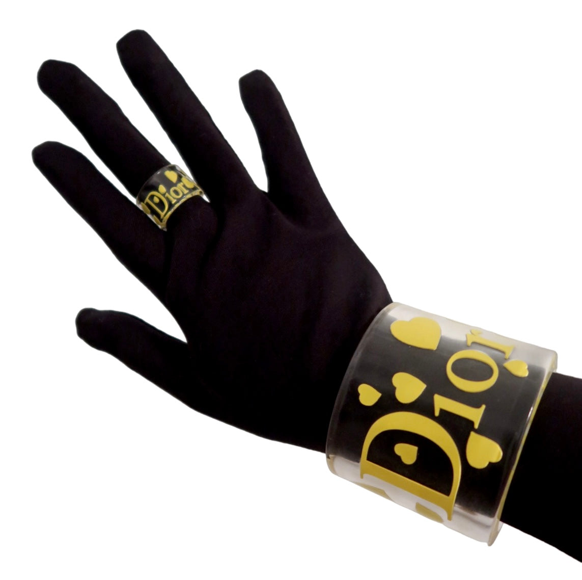 Christian Dior Lucite Yellow Resin Ring