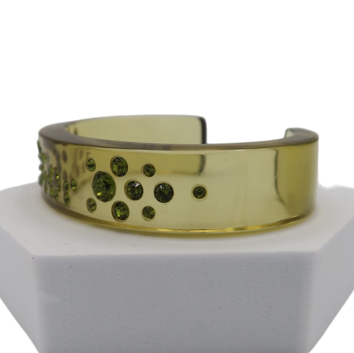 Christian Dior Lucite Green Resin Cuff Bracelet