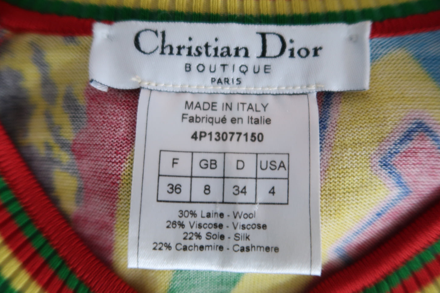Christian Dior By John Galliano Spring 2004 Rasta Mania Knit Zip Top