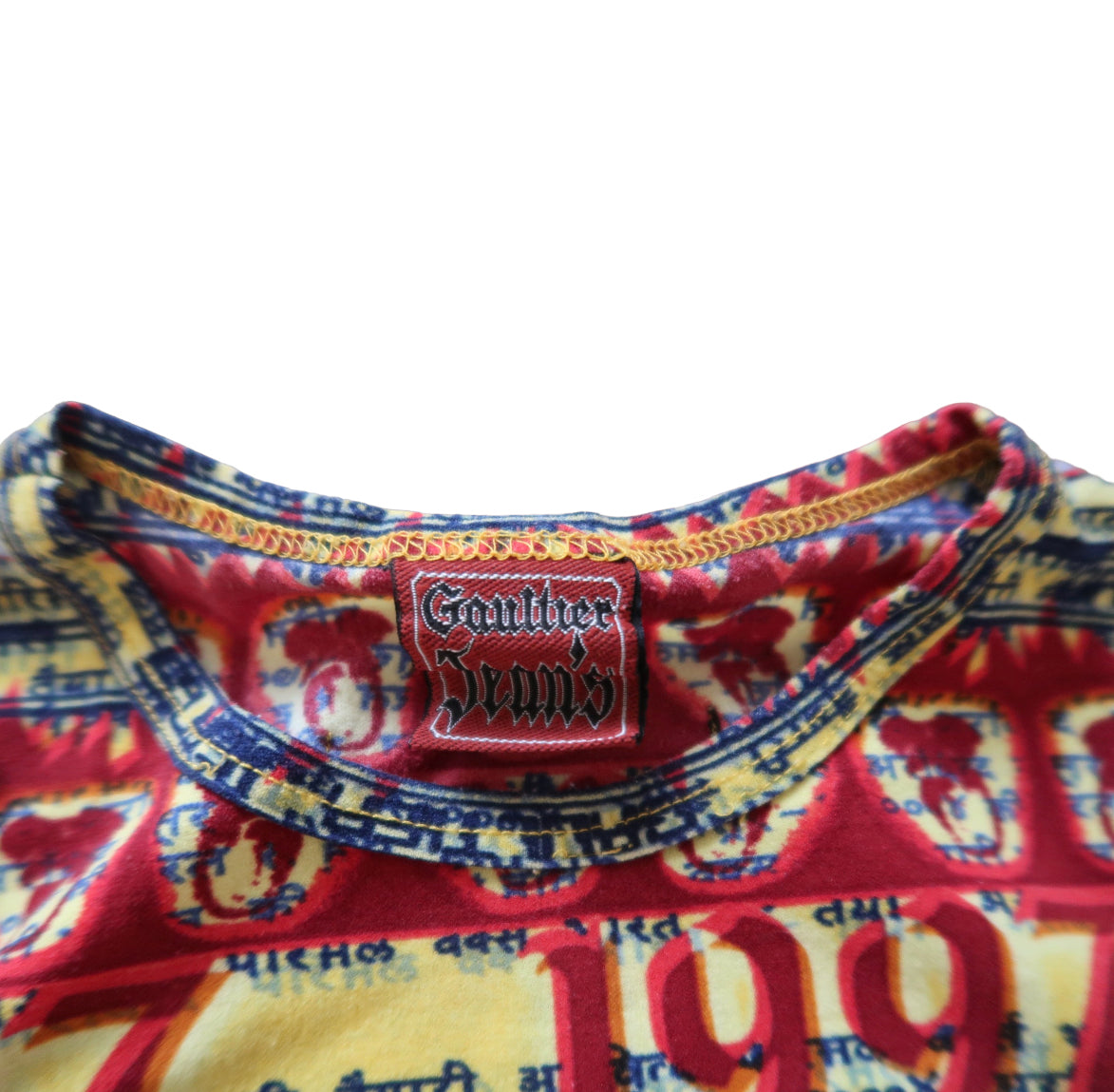 Jean Paul Gaultier Tibetan 1997 Buddha Eyes Egypt Tattoo Optical Blouse