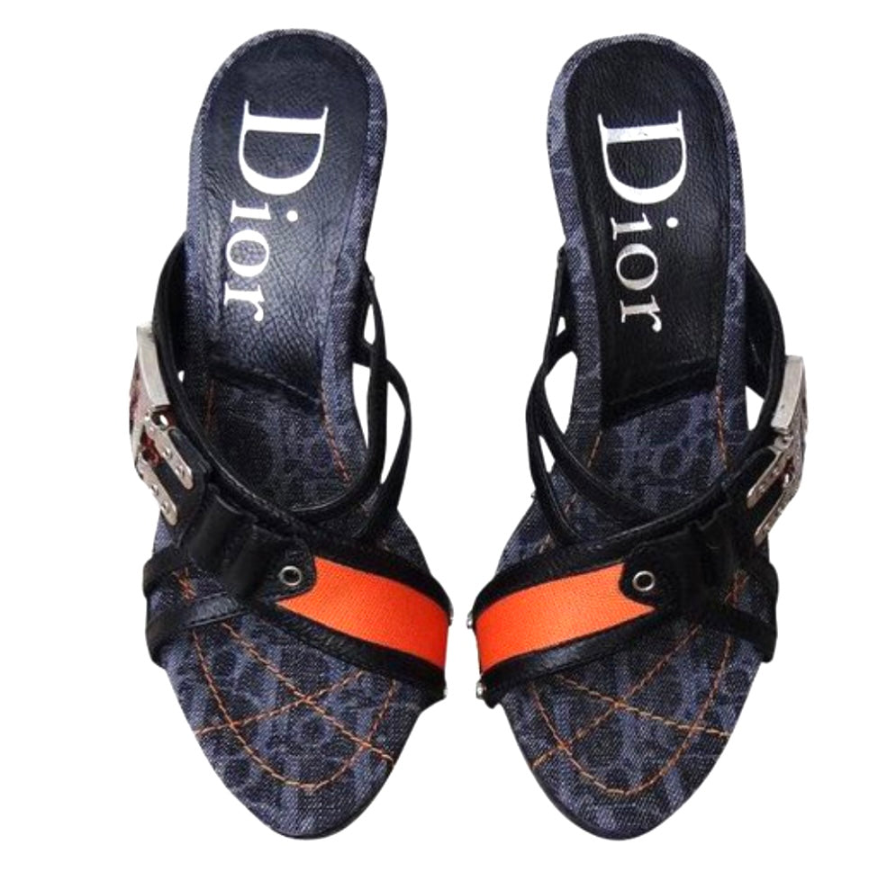 Christian Dior "Remove Before Flight"
Monogram Denim Heels