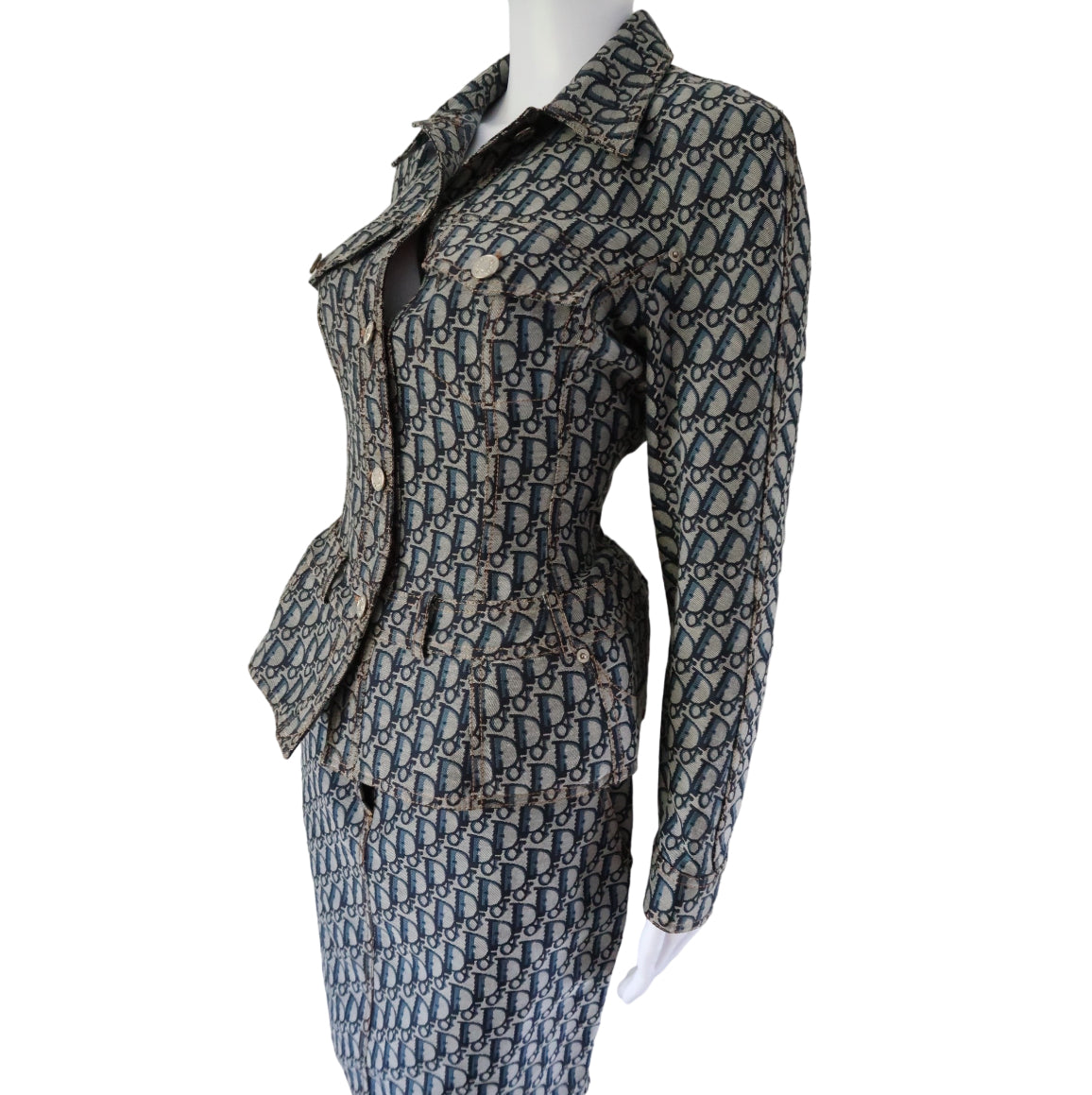 Christian Dior Trotter Monogram Jacket and Skirt Set