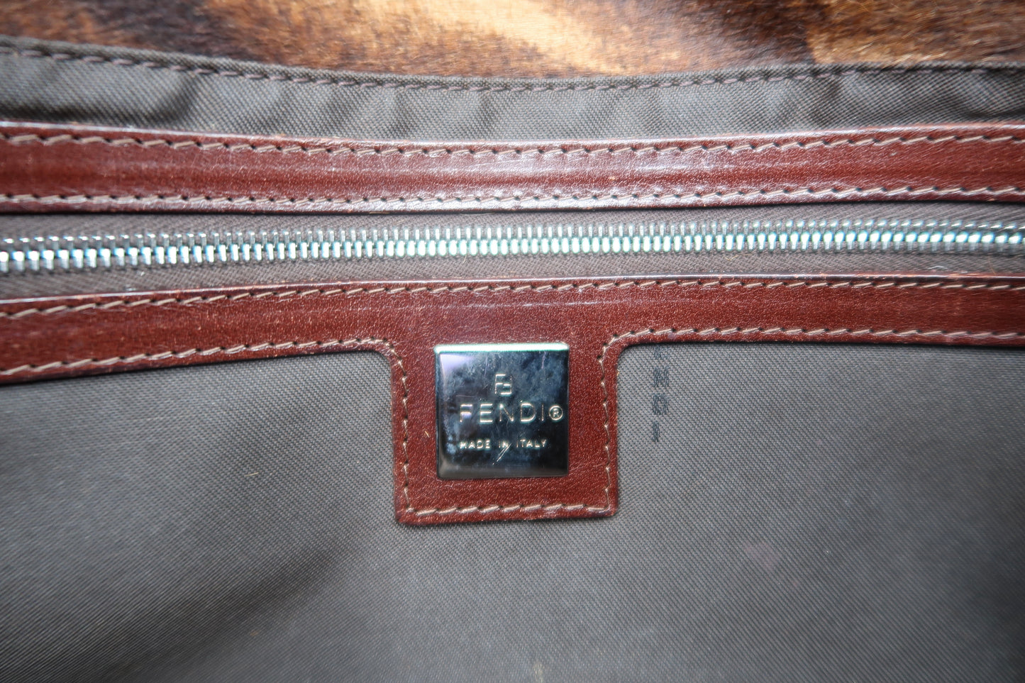 Fendi Calfskin Baguette Shoulder Bag