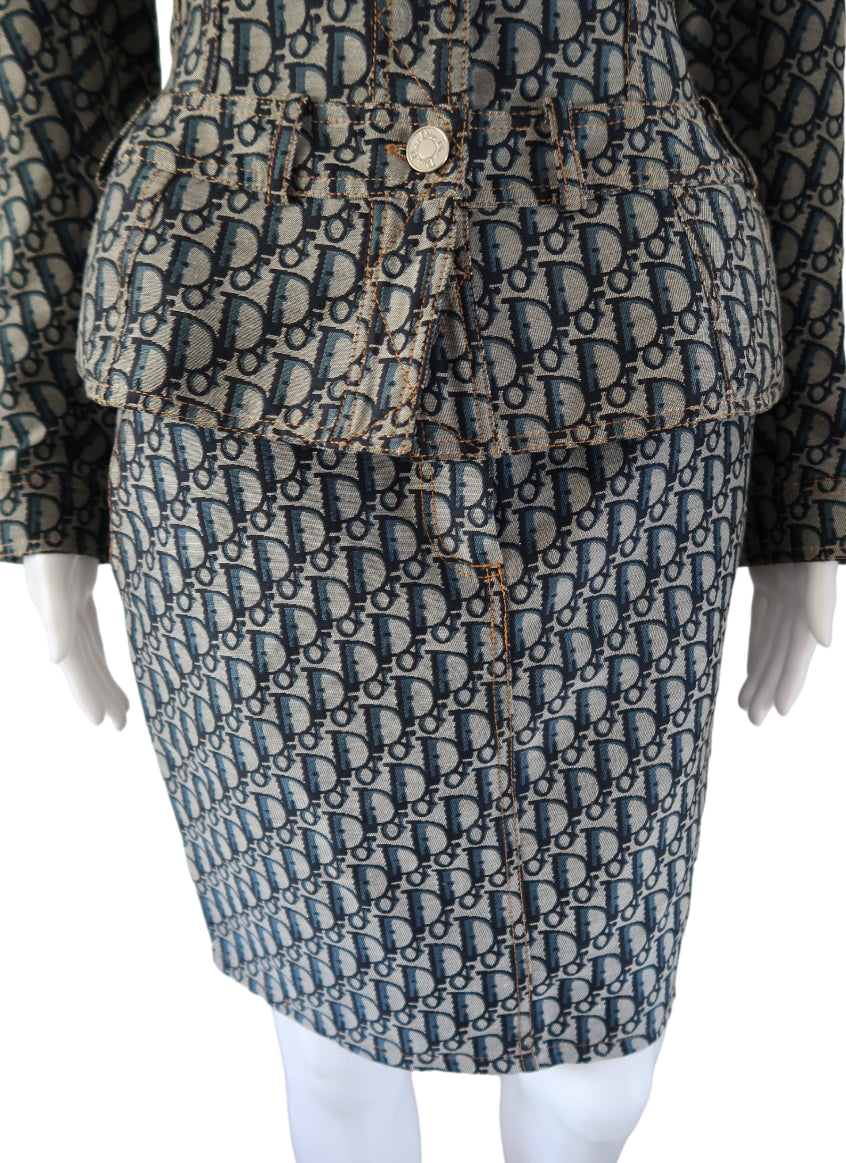 Christian Dior Trotter Monogram Jacket and Skirt Set