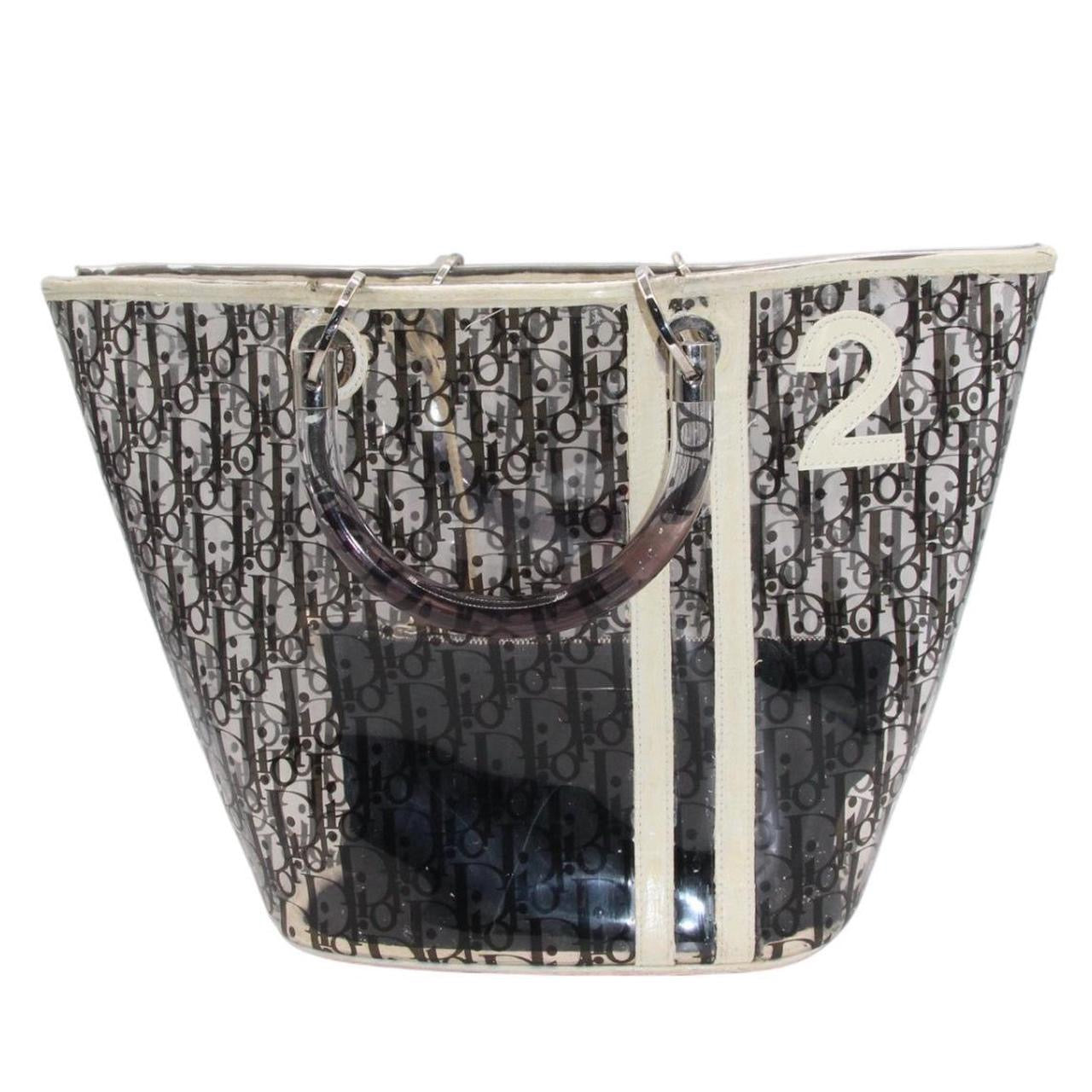 Christian Dior Trotter Clear Canvas Tote Bag