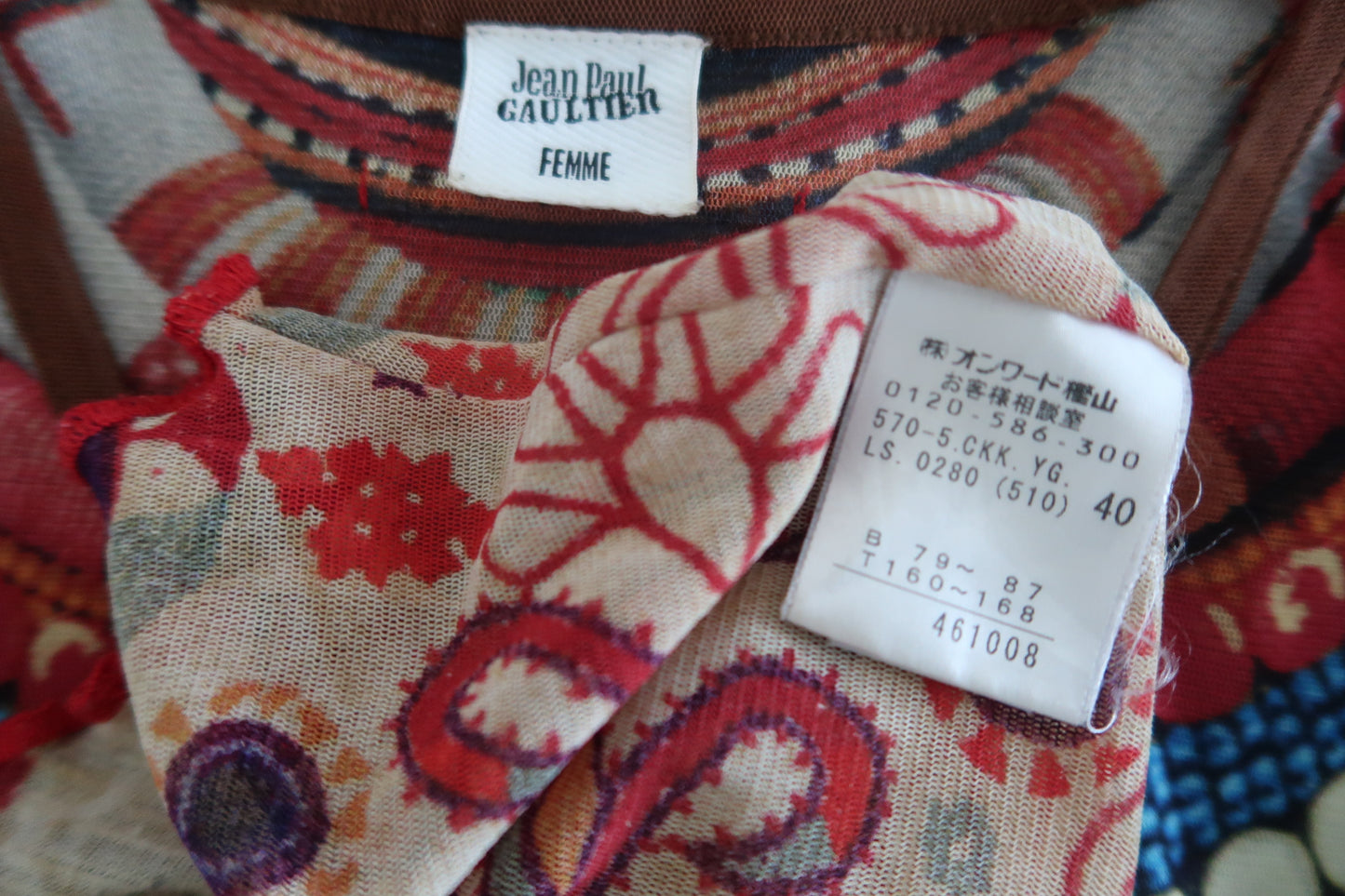 Jean Paul Gaultier Mesh Bead Long Sleeve Top