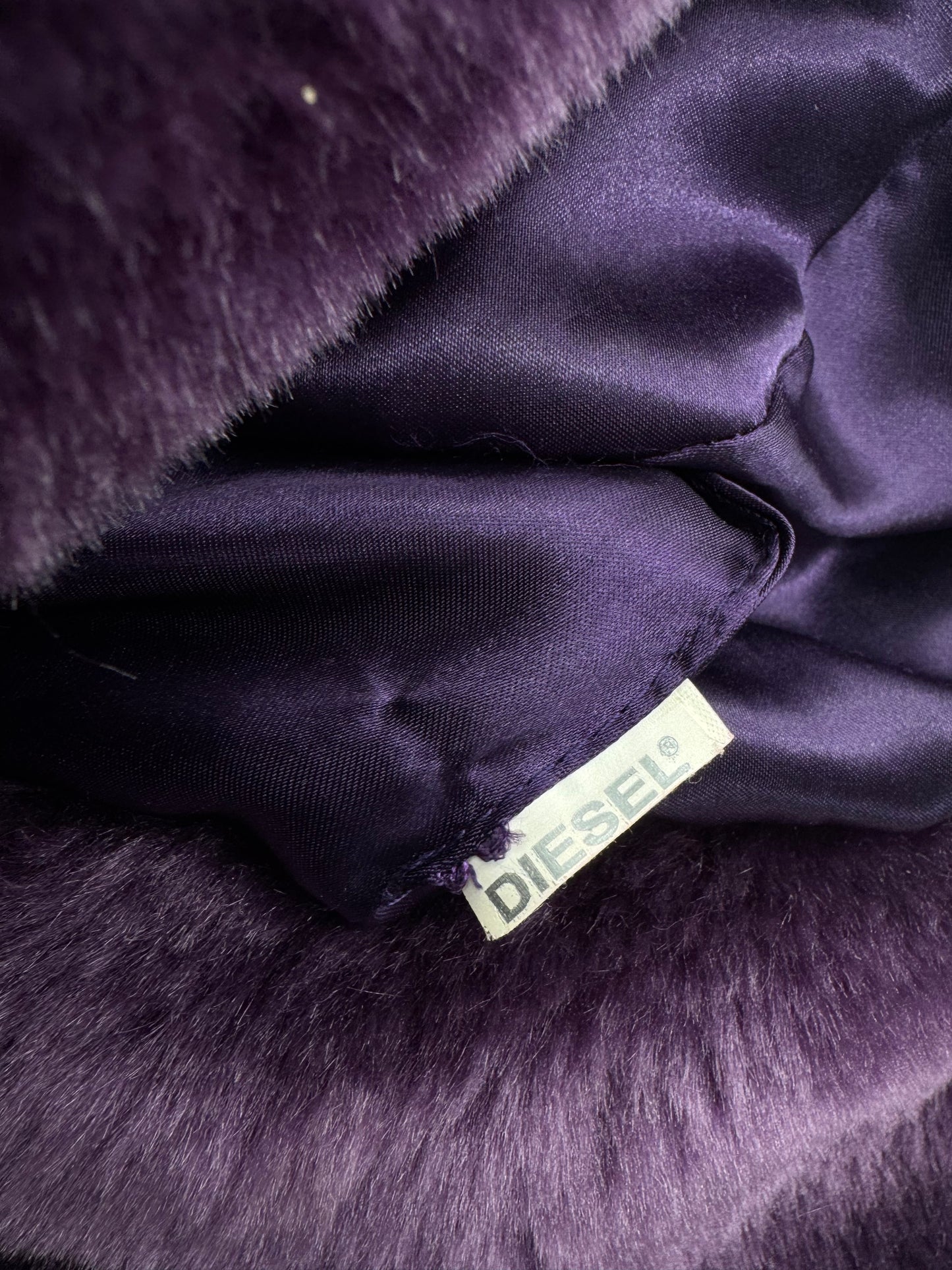 Diesel Aviator Ushanka Purple Fur Hat