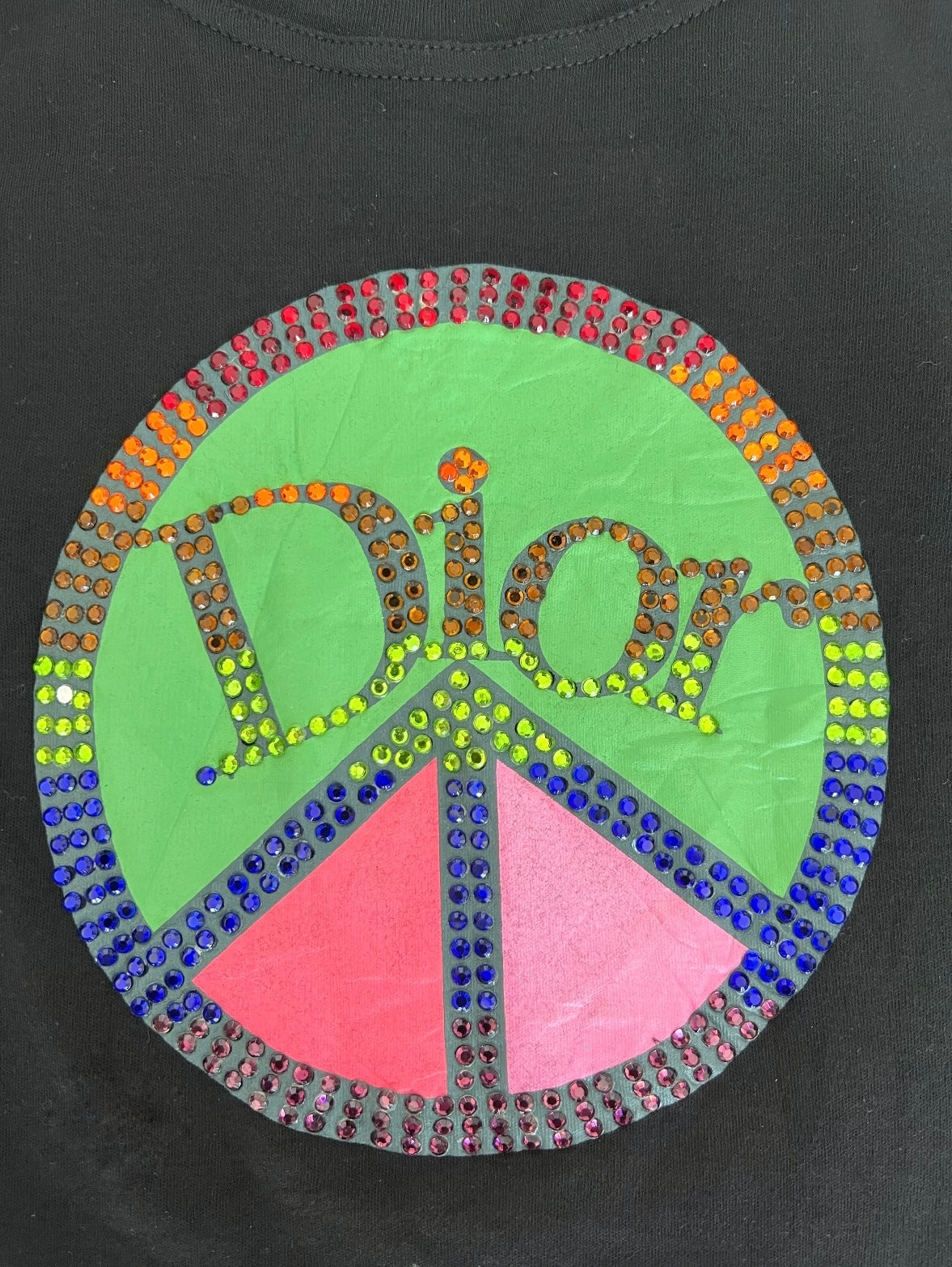 Christian Dior by John Galliano Peace Rhinestone Tank Top