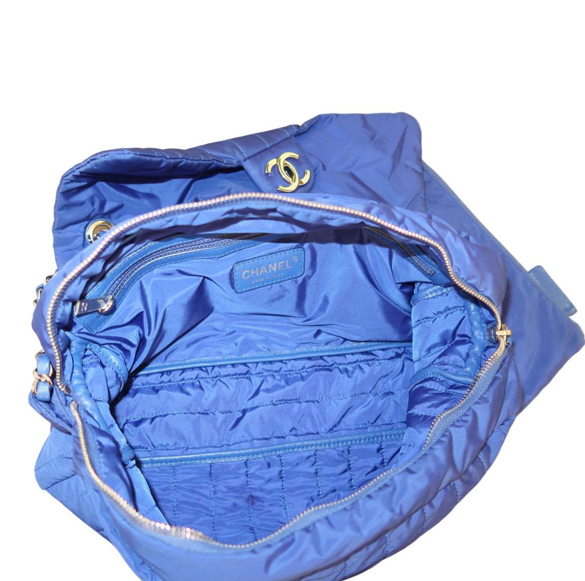 Chanel Cobalt Blue Nylon Jumbo Flap Purse