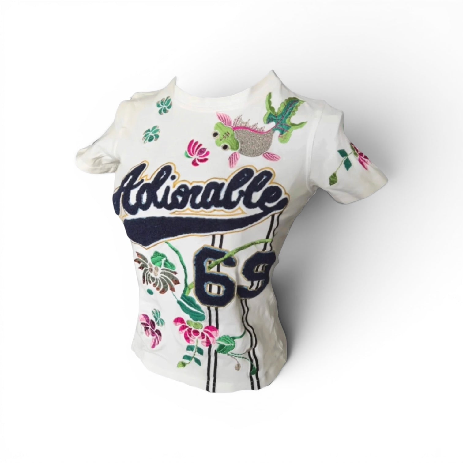 Christian Dior 2003 Adorable Floral Embroidered T-Shirt