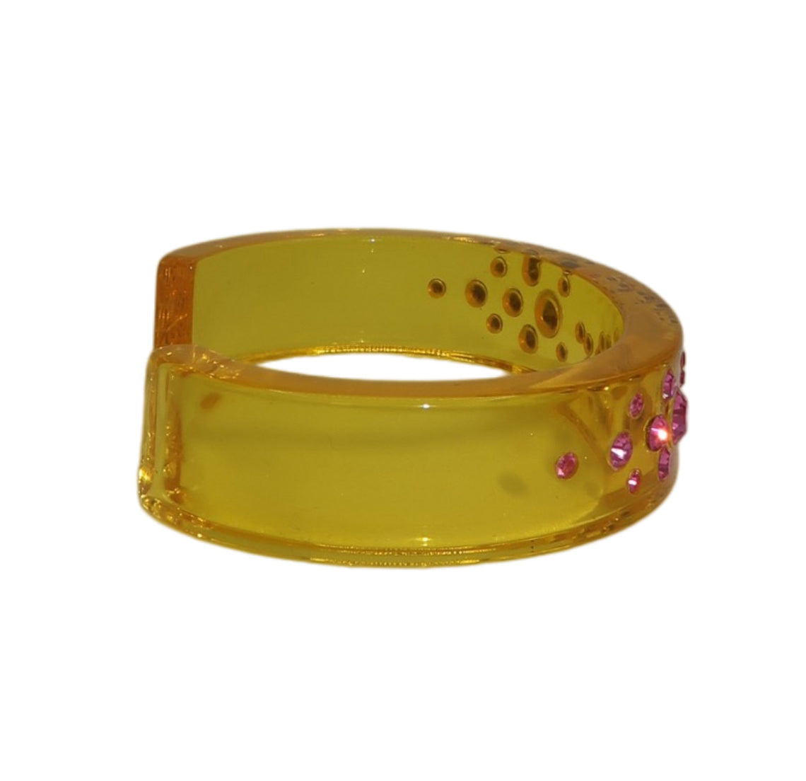 Christian Dior Lucite Yellow and Pink Resin Cuff Bracelet