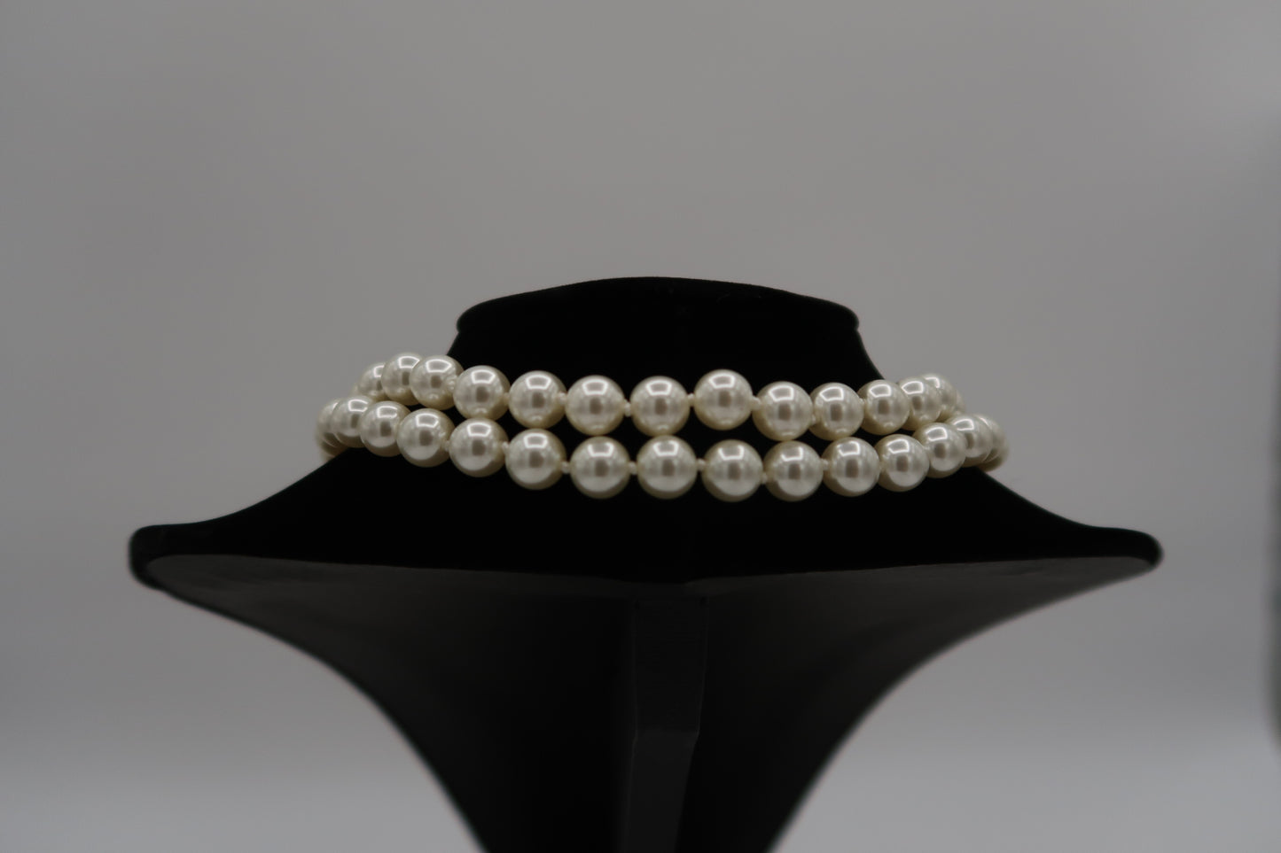 Vivienne Westwood Silver Tone Graziella Two Row Pearl Orb Choker Necklace