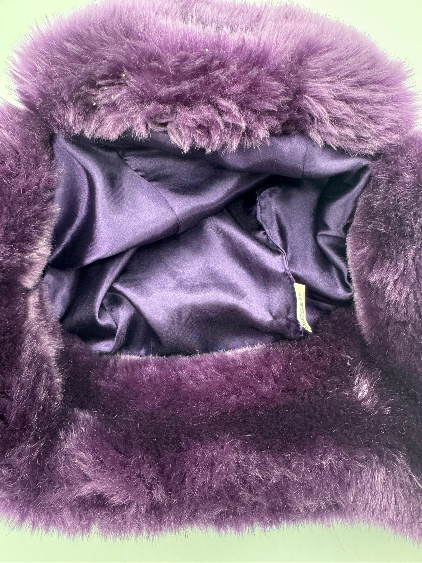 Diesel Aviator Ushanka Purple Fur Hat