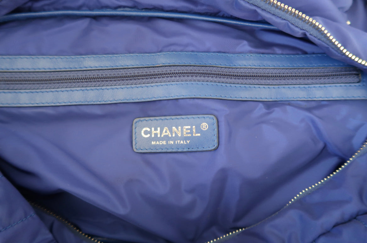 Chanel Cobalt Blue Nylon Jumbo Flap Purse