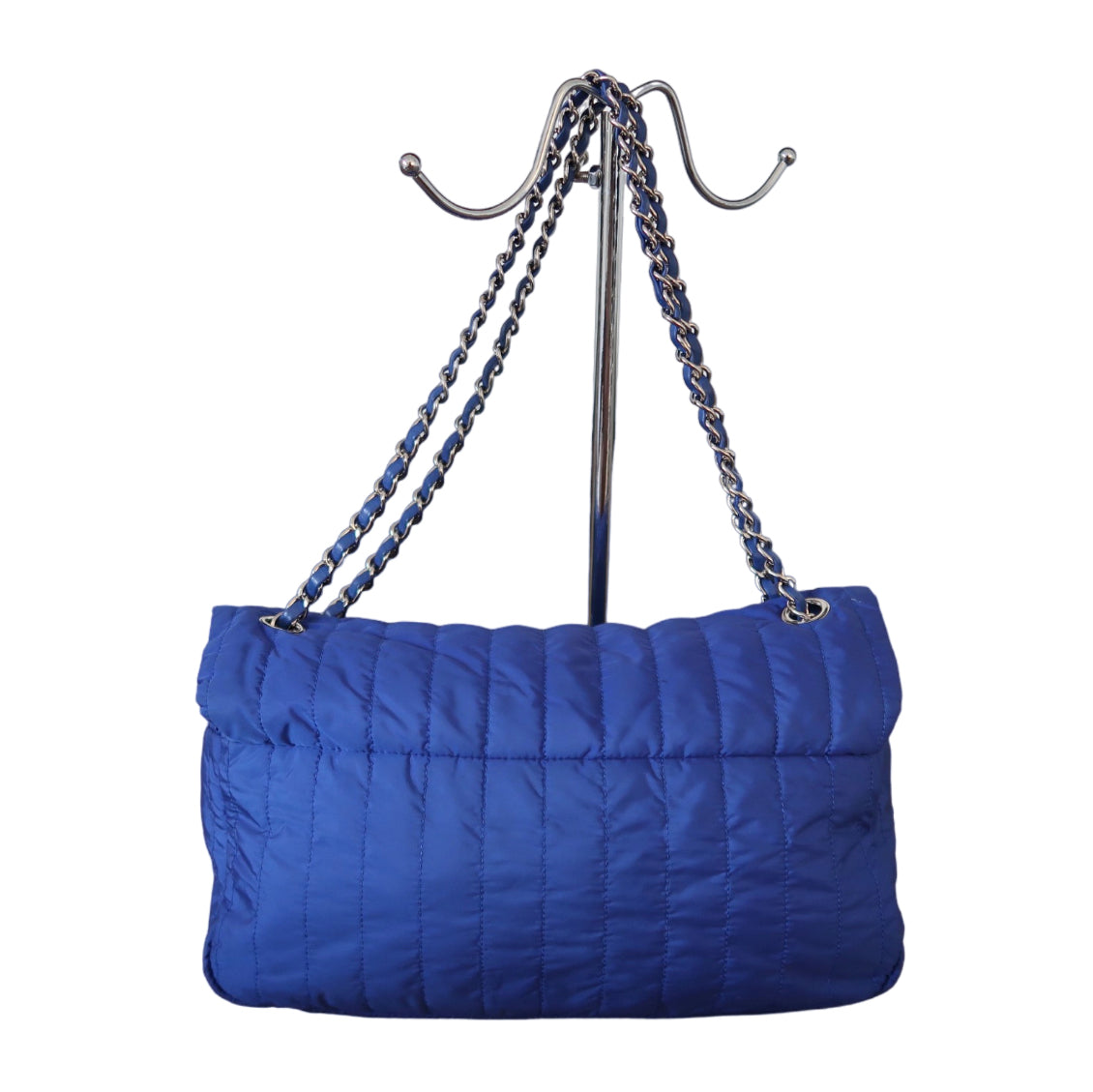 Chanel Cobalt Blue Nylon Jumbo Flap Purse