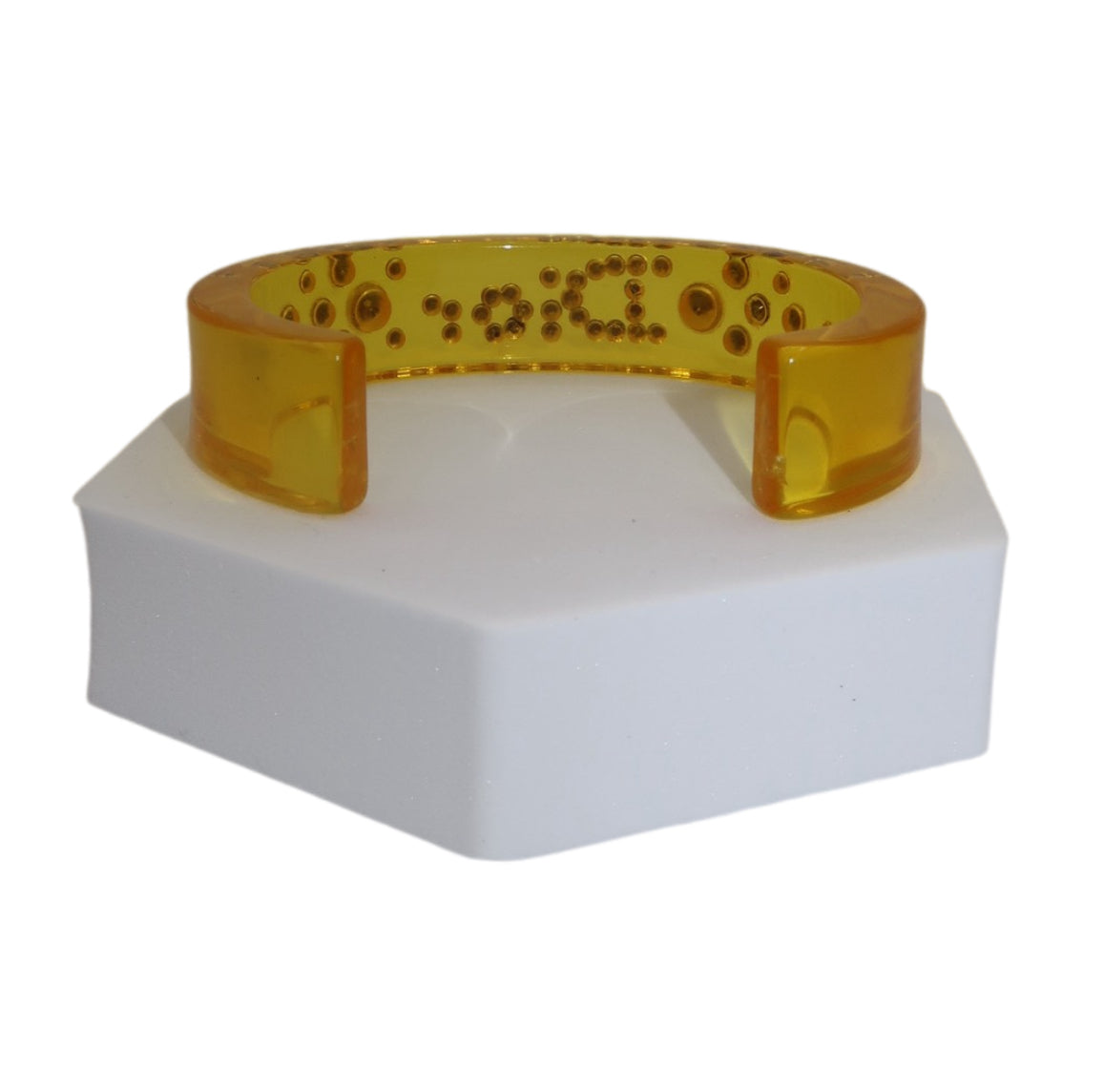 Christian Dior Lucite Yellow and Pink Resin Cuff Bracelet