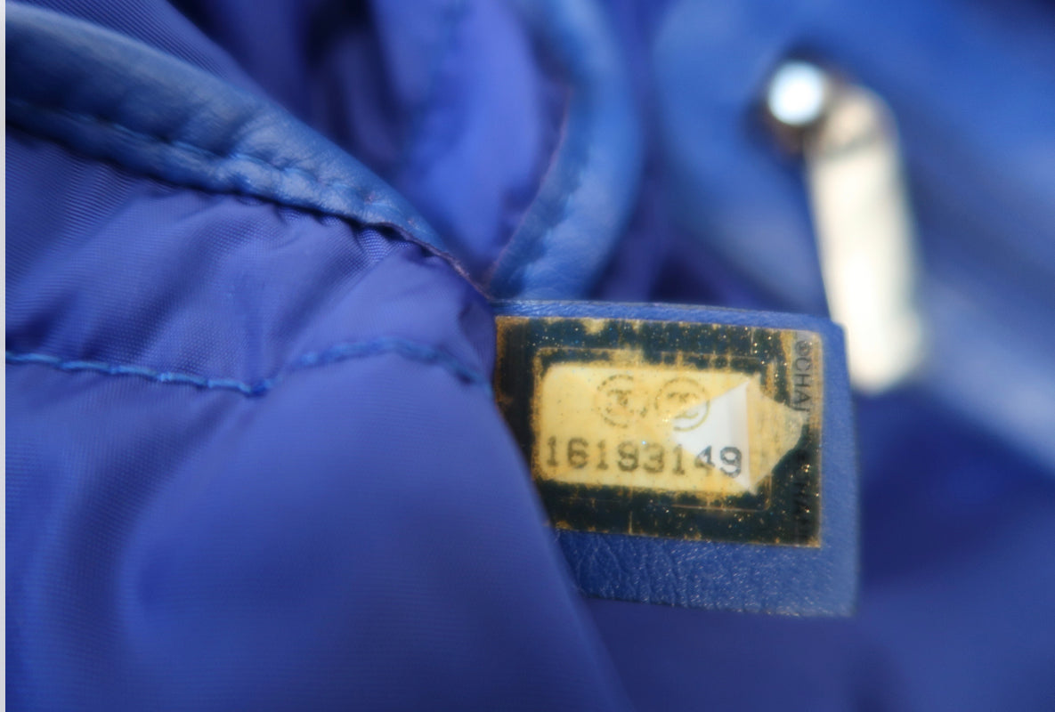 Chanel Cobalt Blue Nylon Jumbo Flap Purse