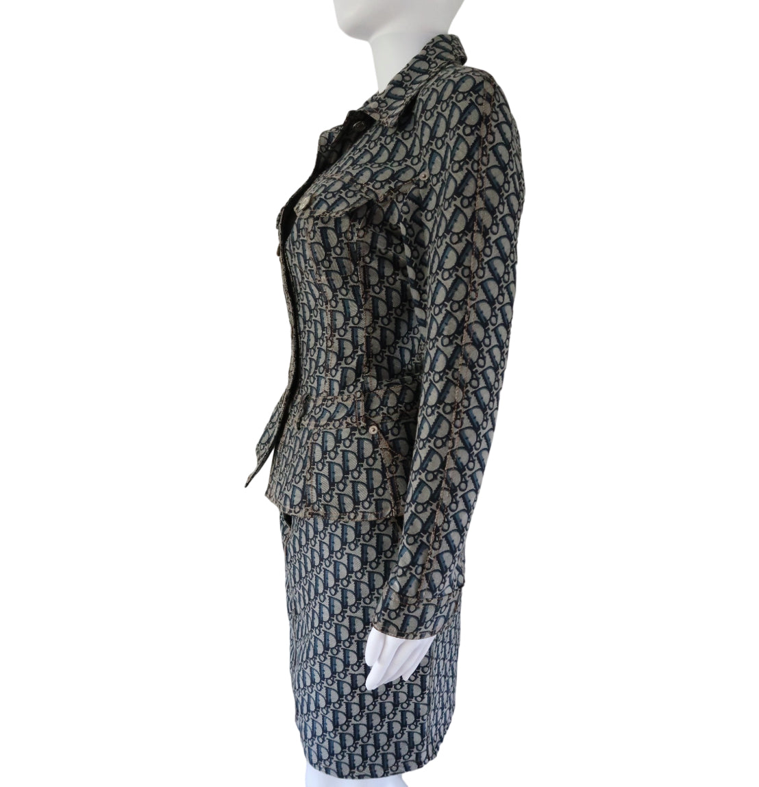Christian Dior Trotter Monogram Jacket and Skirt Set