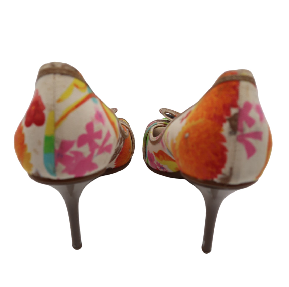 Christian Dior by John Galliano 2006 Floral Peep Toe Heels