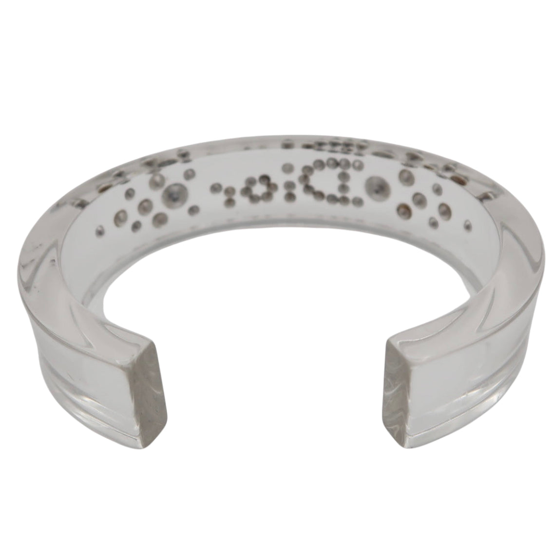 Christian Dior Lucite Clear Resin Cuff Bracelet