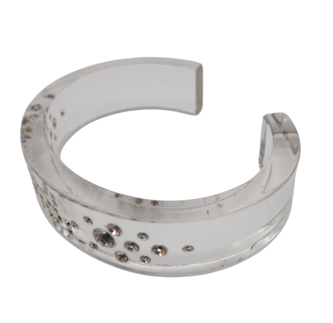 Christian Dior Lucite Clear Resin Cuff Bracelet