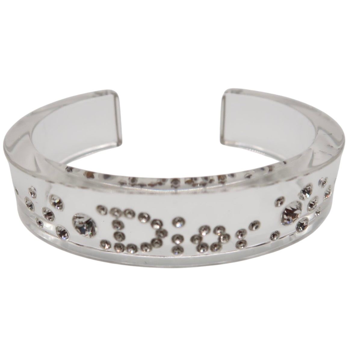 Christian Dior Lucite Clear Resin Cuff Bracelet
