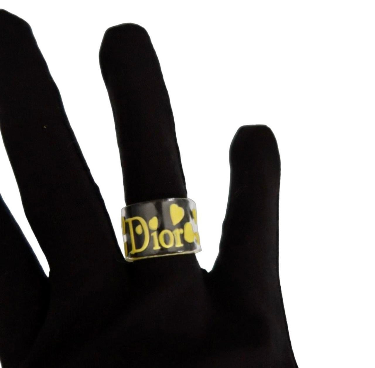 Christian Dior Lucite Yellow Resin Ring
