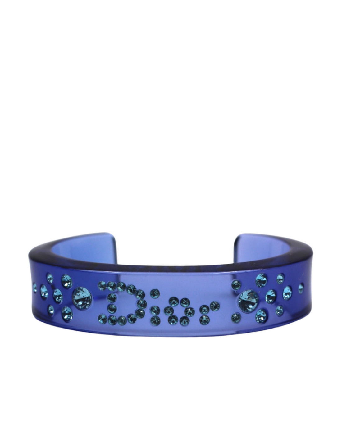 Christian Dior Lucite Blue Resin Cuff Bracelet