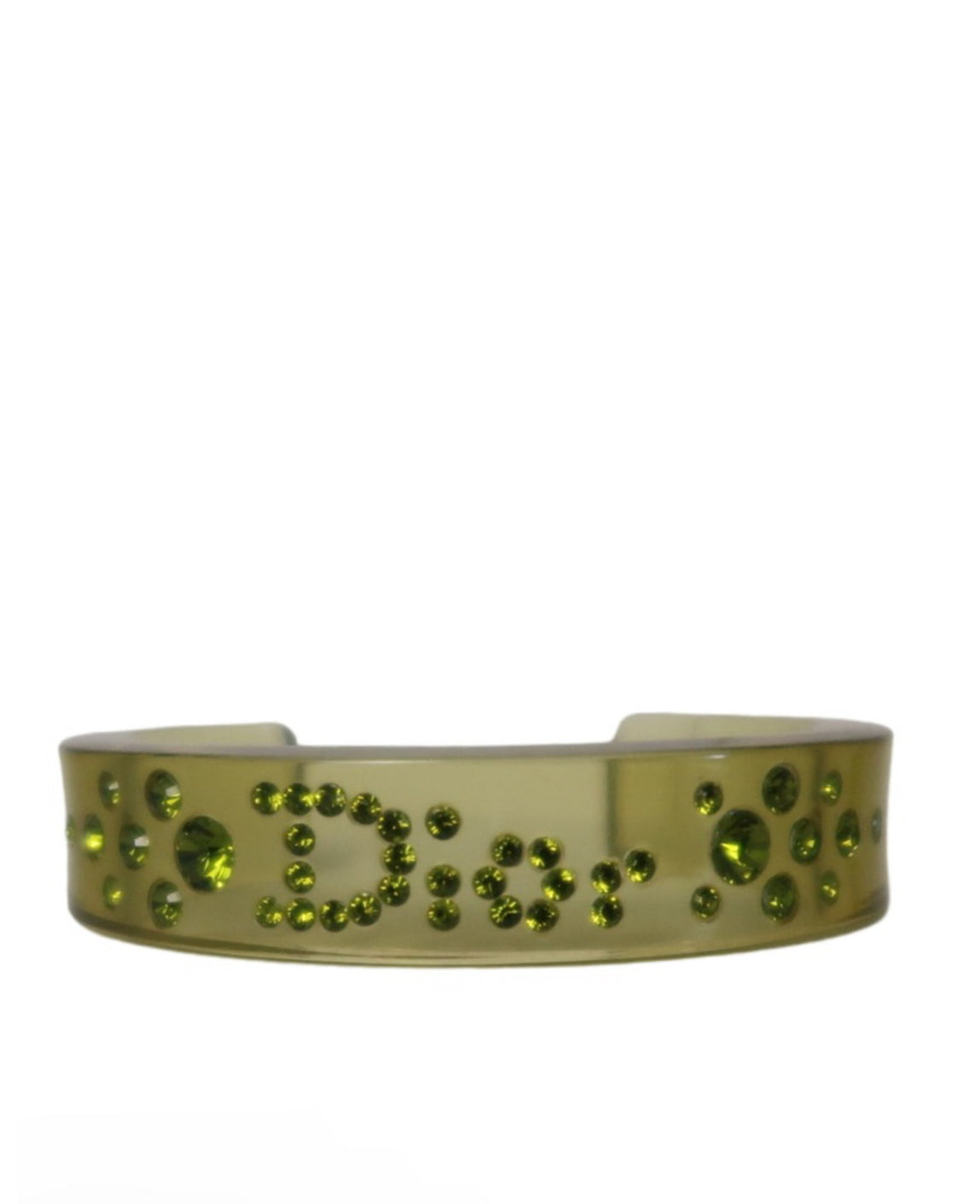 Christian Dior Lucite Green Resin Cuff Bracelet