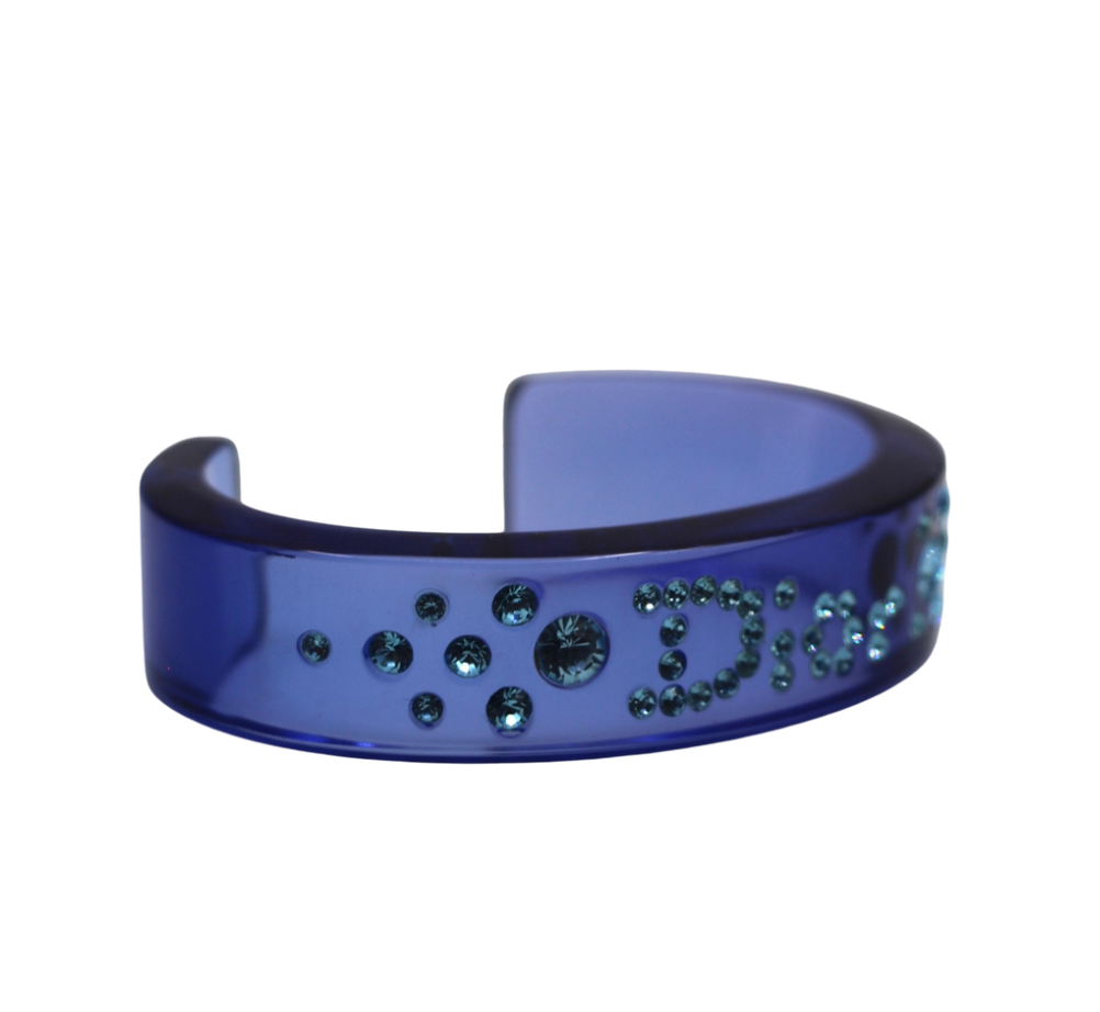 Christian Dior Lucite Blue Resin Cuff Bracelet