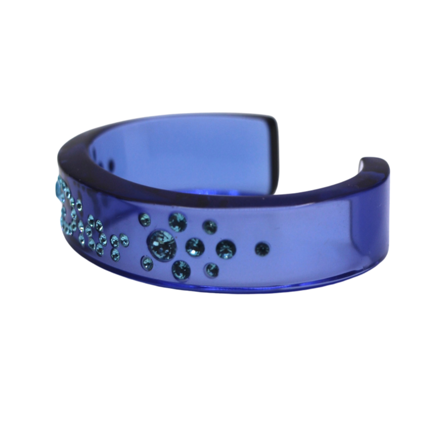 Christian Dior Lucite Blue Resin Cuff Bracelet