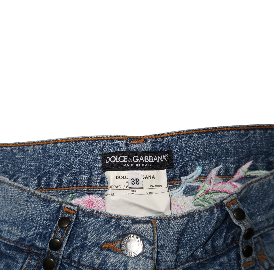 Dolce & Gabbana Hawaii Floral Distressed Jeans