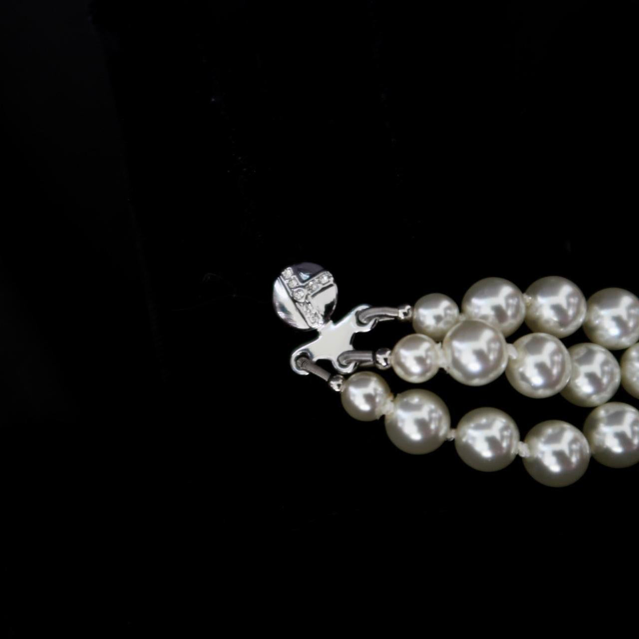 Vivienne Westwood Nana Broken Pearl Silver Tone Chocker Necklace