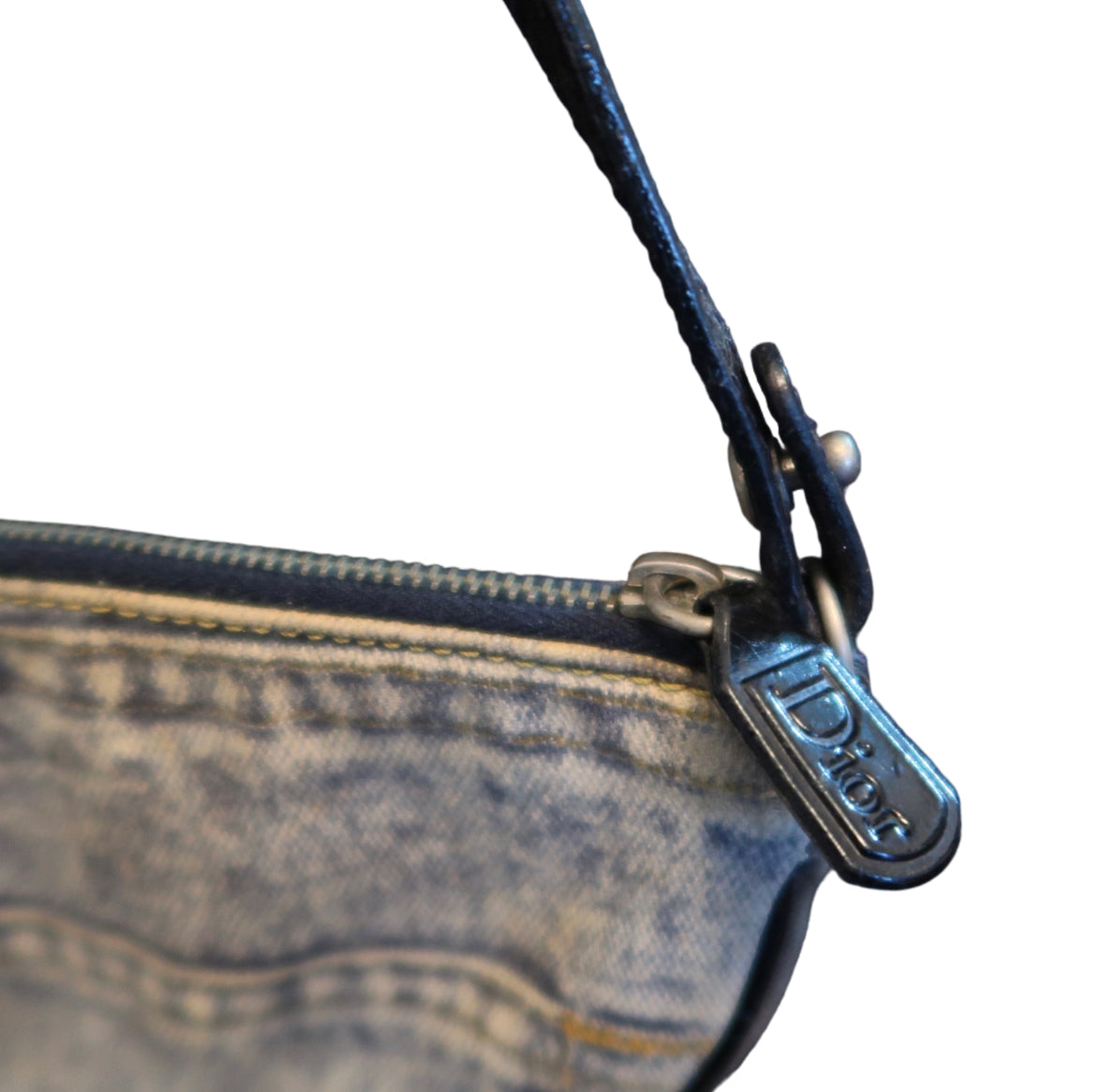 Christian Dior Miss Diorella 2001 Denim Blue Saddle Bag