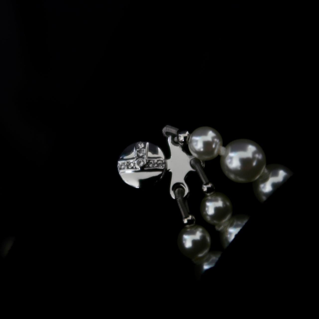 Vivienne Westwood Nana Broken Pearl Silver Tone Chocker Necklace