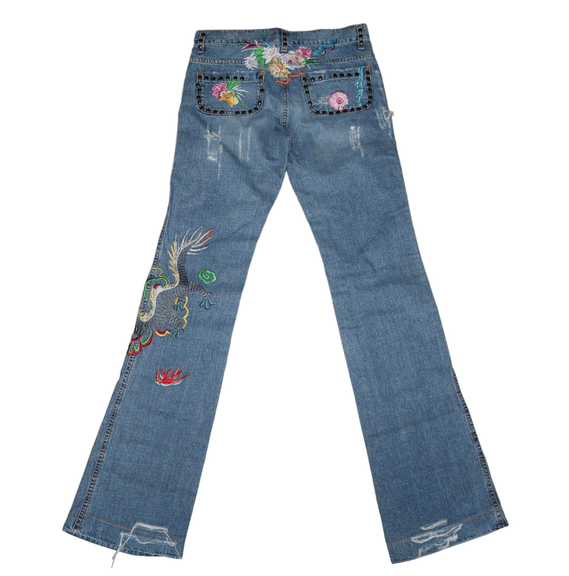 Dolce & Gabbana Hawaii Floral Distressed Jeans