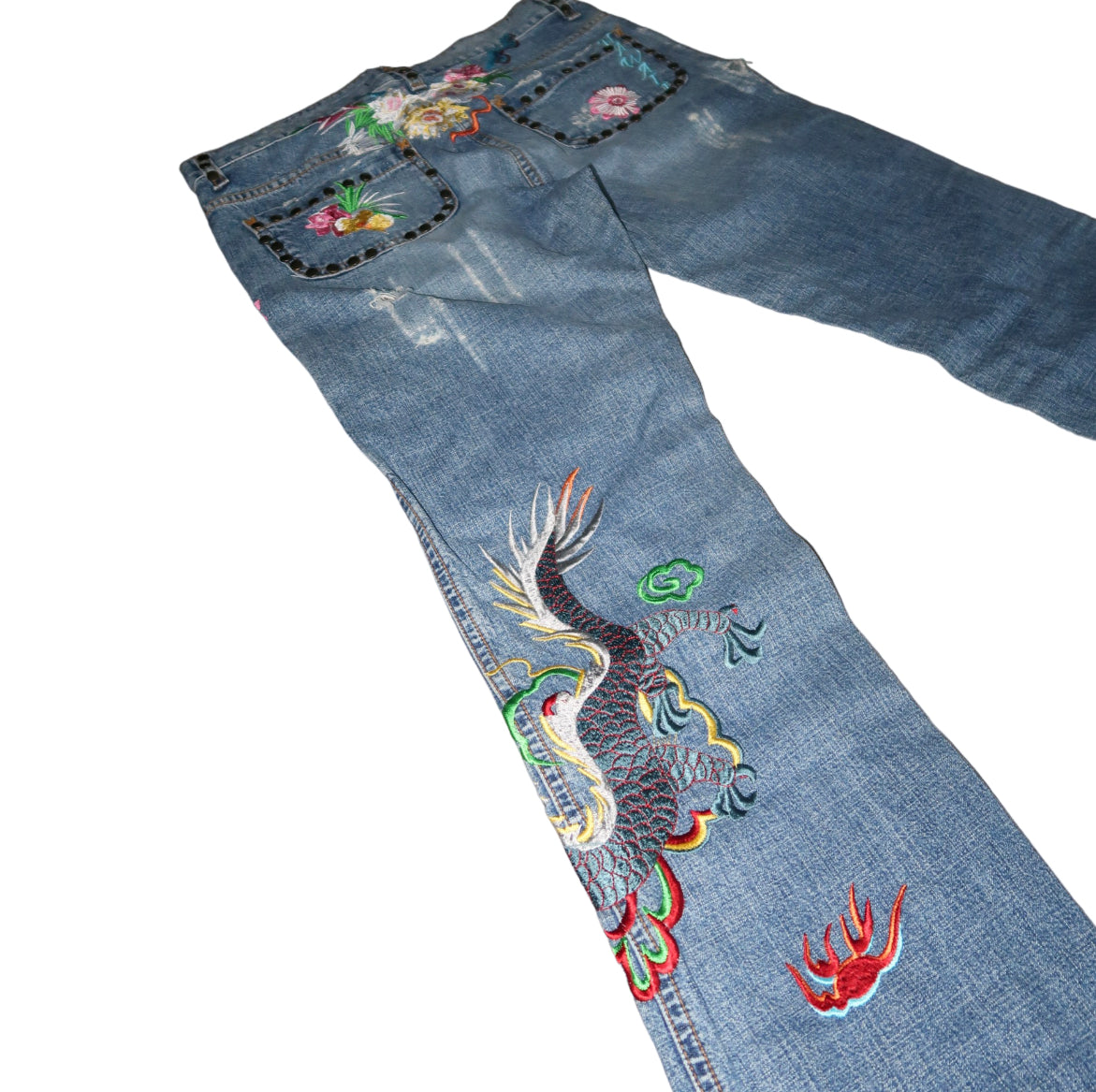 Dolce & Gabbana Hawaii Floral Distressed Jeans