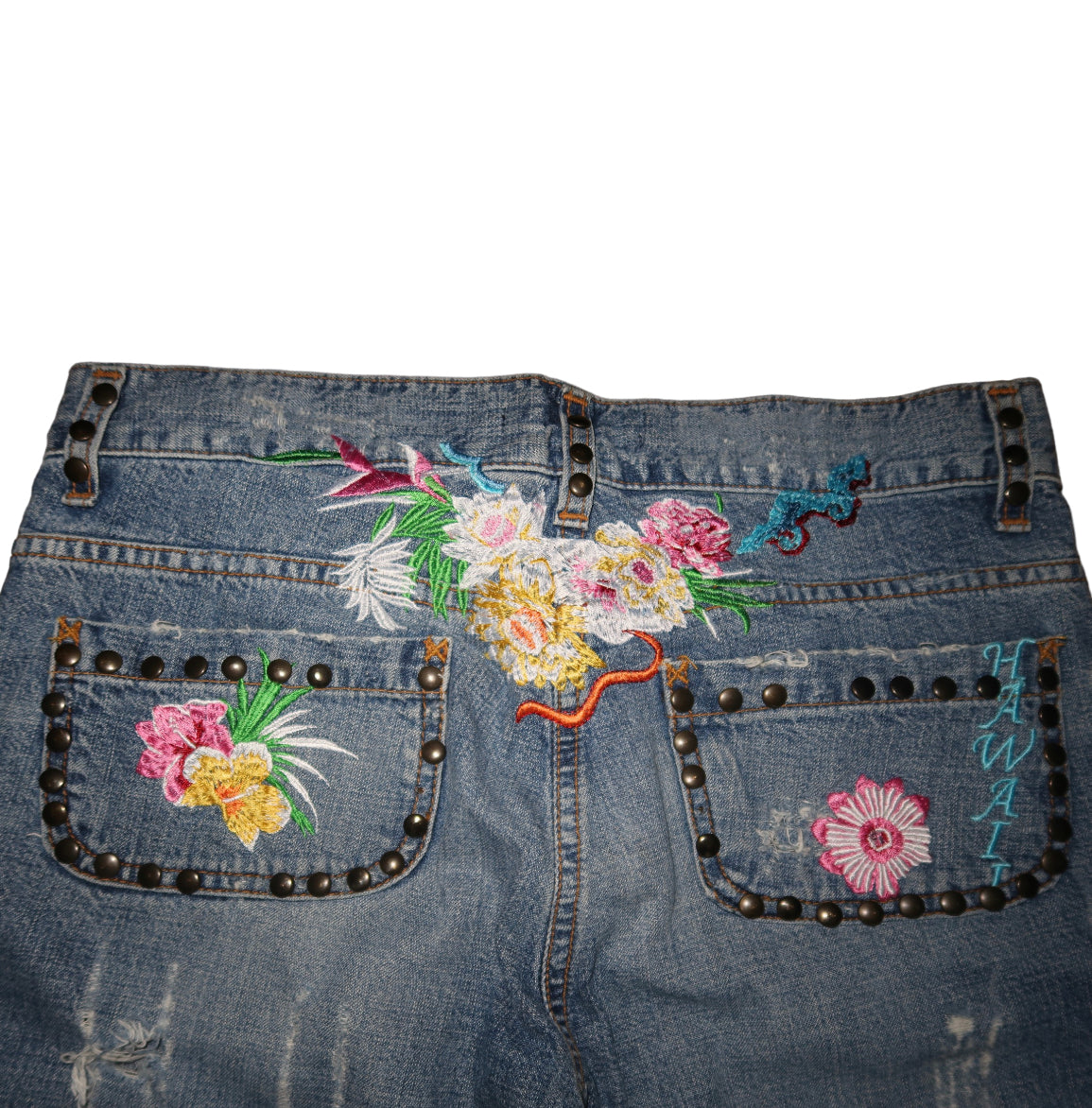 Dolce & Gabbana Hawaii Floral Distressed Jeans