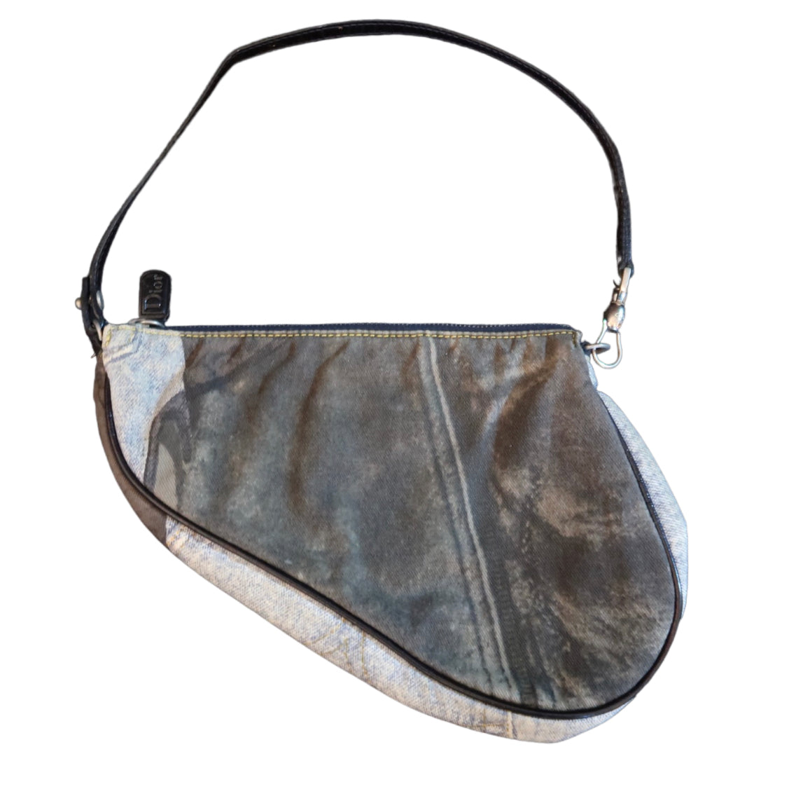 Christian Dior Miss Diorella 2001 Denim Blue Saddle Bag