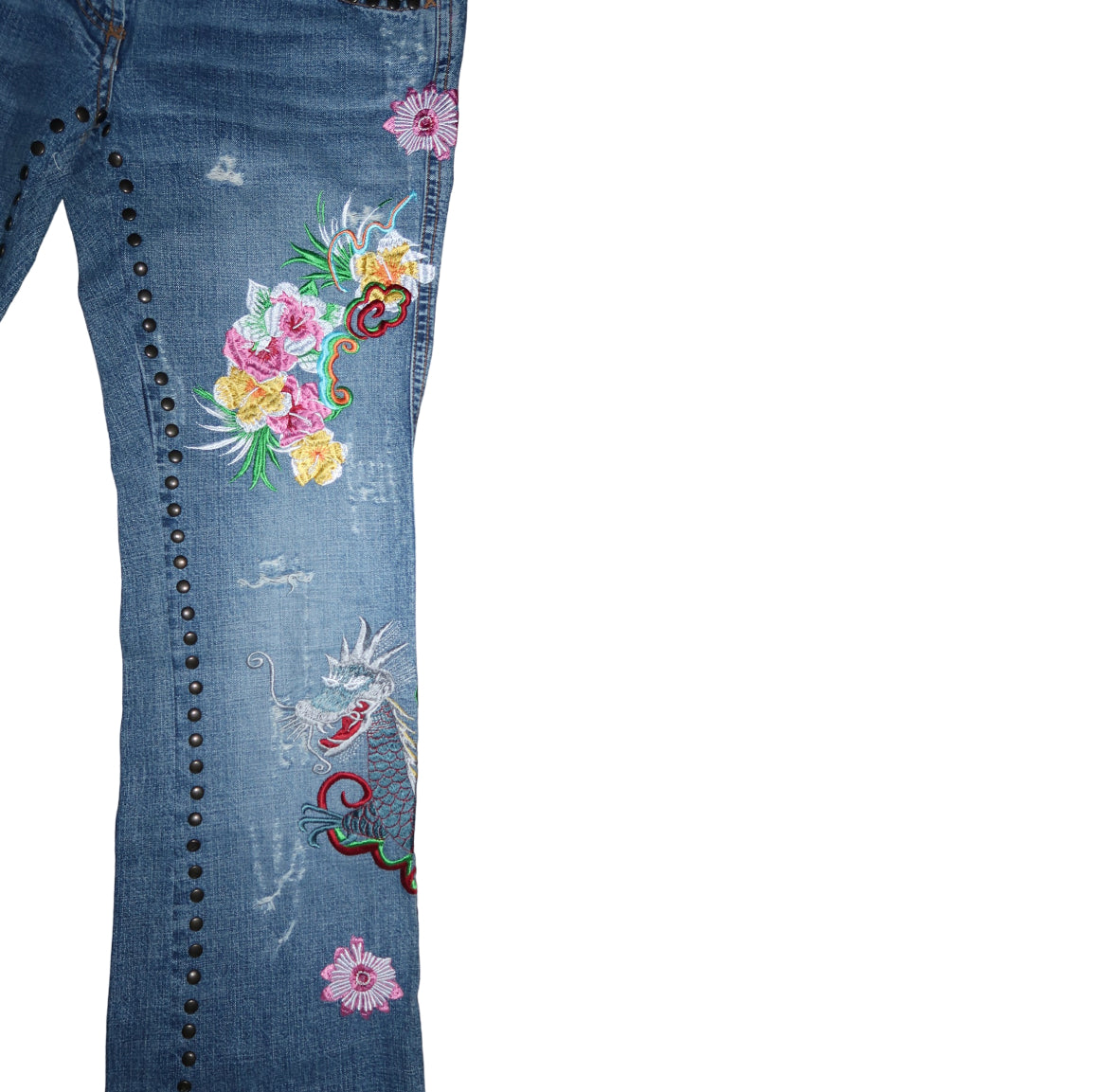 Dolce & Gabbana Hawaii Floral Distressed Jeans