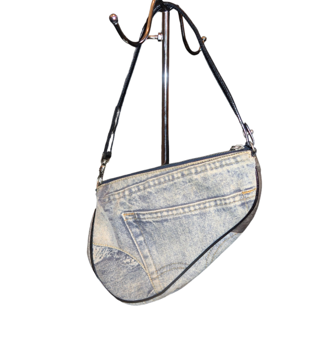 Christian Dior Miss Diorella 2001 Denim Blue Saddle Bag
