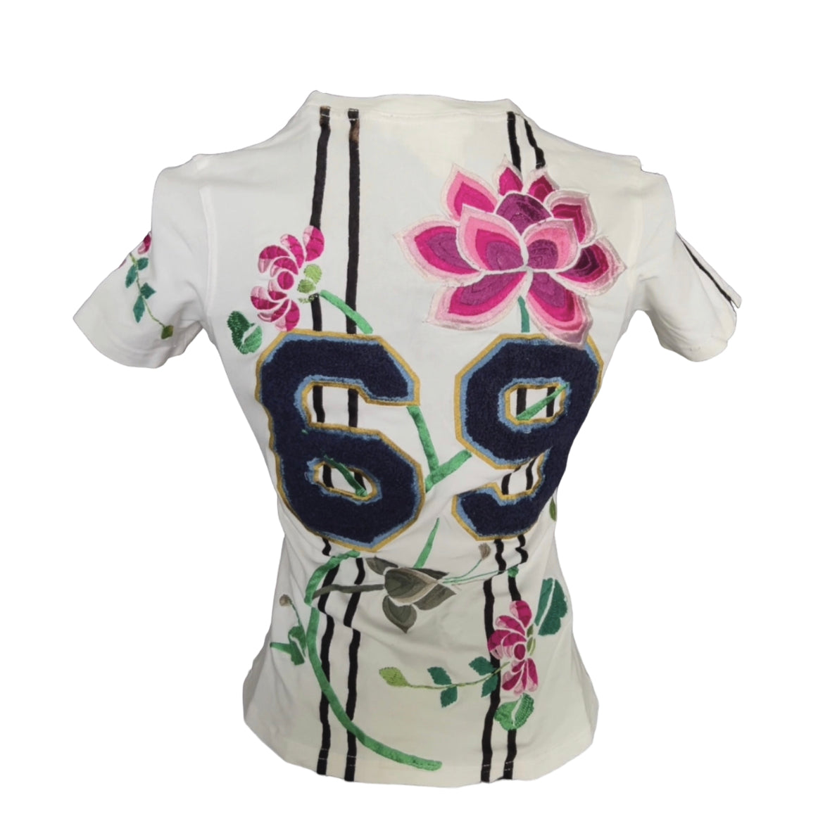 Christian Dior 2003 Adorable Floral Embroidered T-Shirt