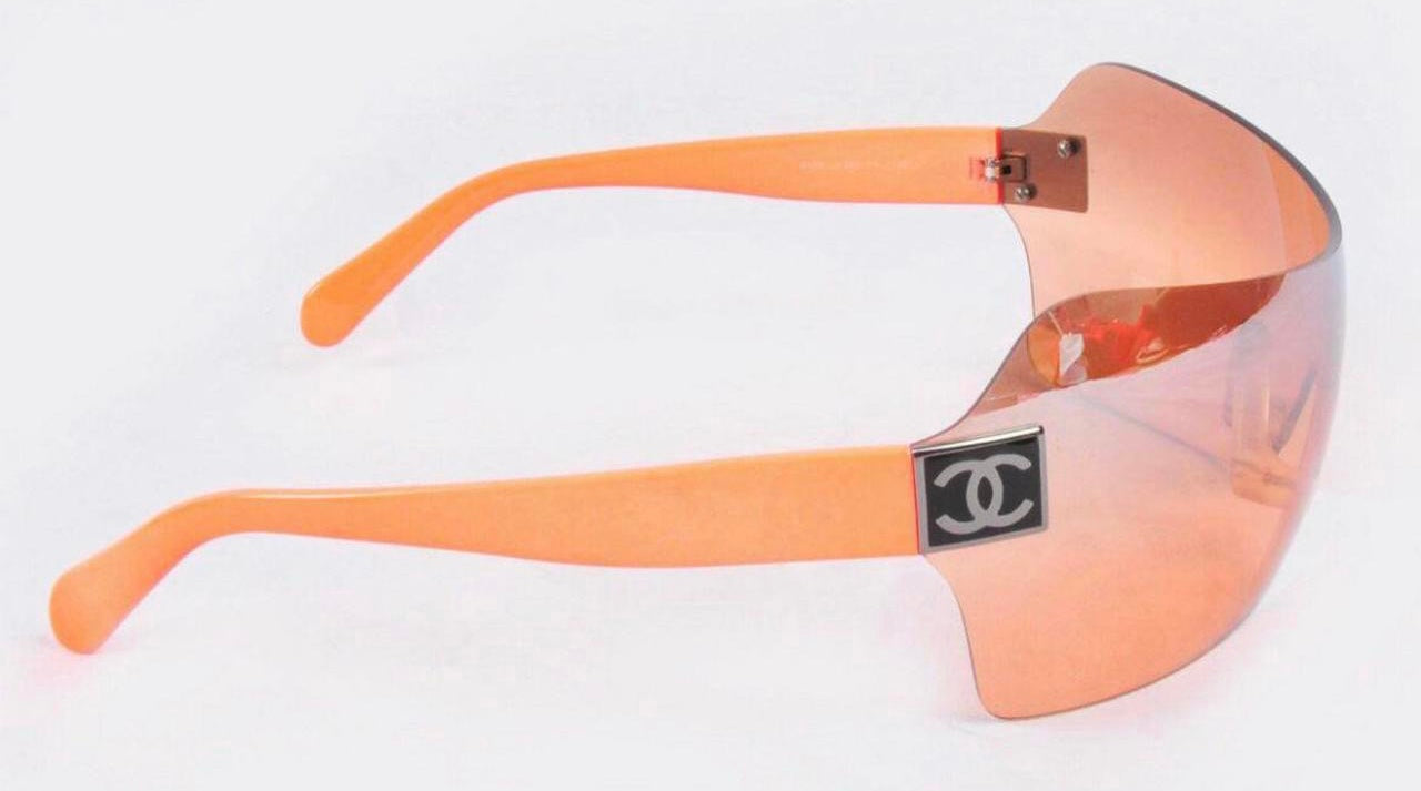 Chanel Clear Orange Rimless Sunglasses
