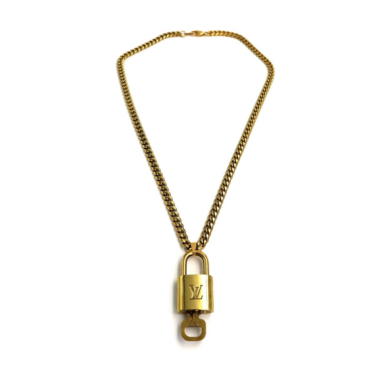 Louis Vuitton Lock & Key Chain Necklace