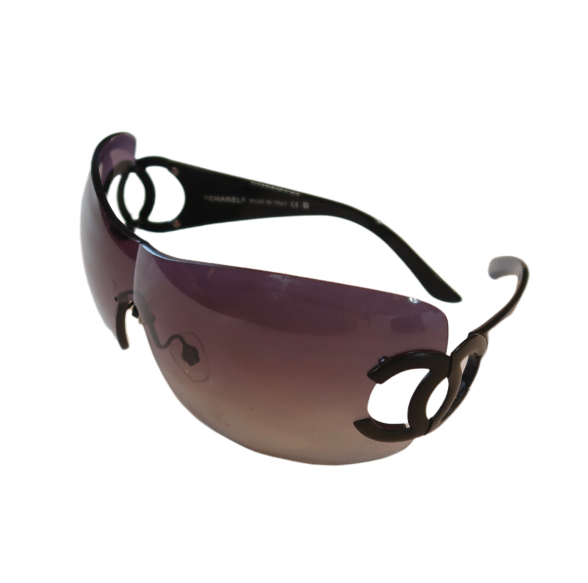 Chanel Black Rimless CC Logo Sunglasses