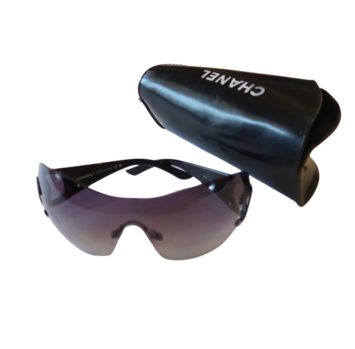 Chanel Black Rimless CC Logo Sunglasses