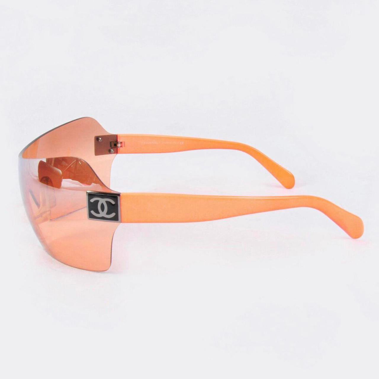 Chanel Clear Orange Rimless Sunglasses